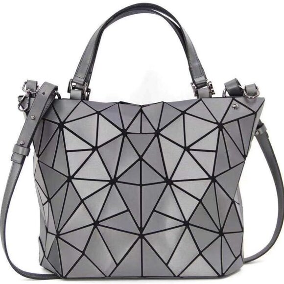 Geometric Luminous Purse Artificial Leather Rainbow Holographic Large - Picture 1 of 6